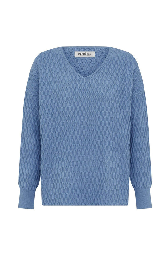 Kayla V-Neck Jumper Blue
