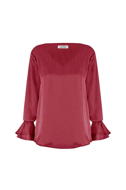 Lola Long Sleeve Top Burgundy