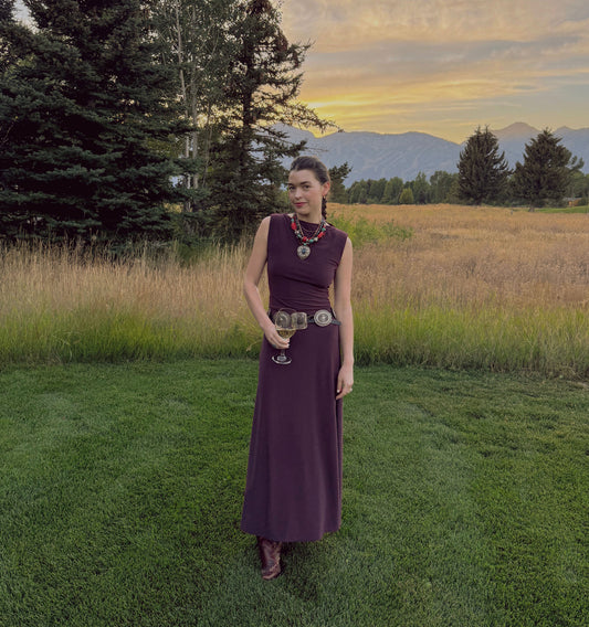 The Sloane Dress - Aubergine