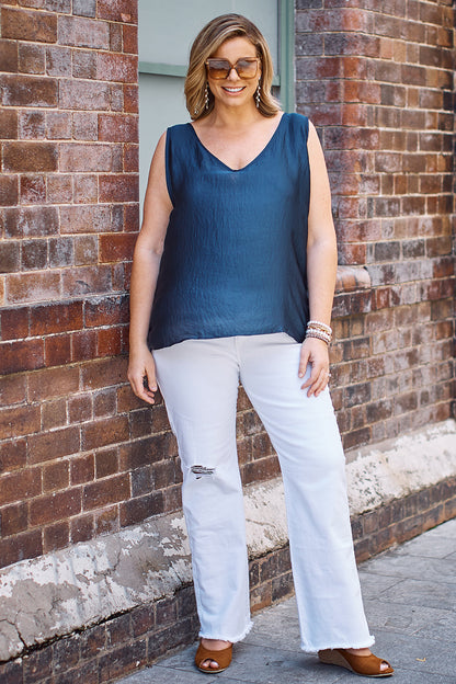 Zoe Sleeveless Top Navy